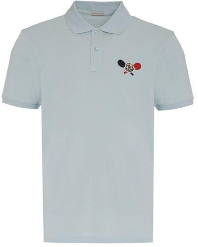 Moncler Cotton-piqué Polo Shirt - Gray