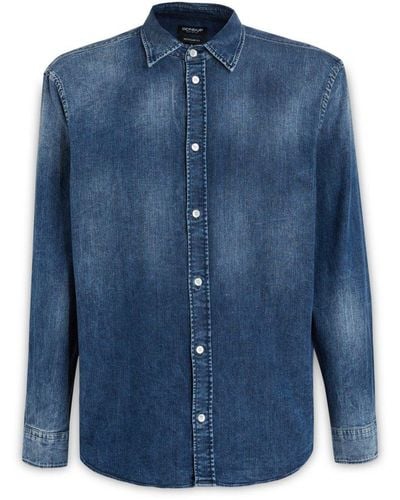 Dondup Faded-effect Buttoned Denim Shirt - Blue