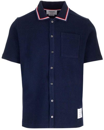 Thom Browne Short Sleeve Shirt - Blue
