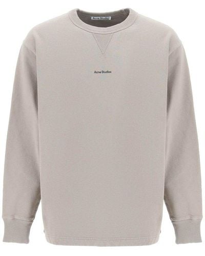 Acne Studios Logo Print Oversized Sweatshirt - Gray