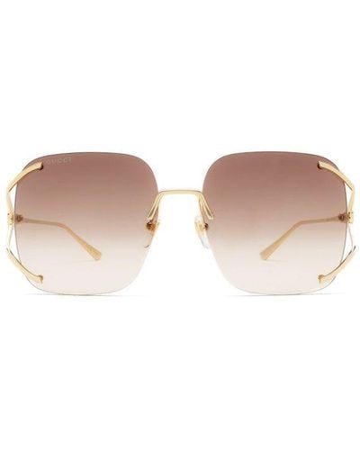 Gucci Square Frame Sunglasses - Metallic