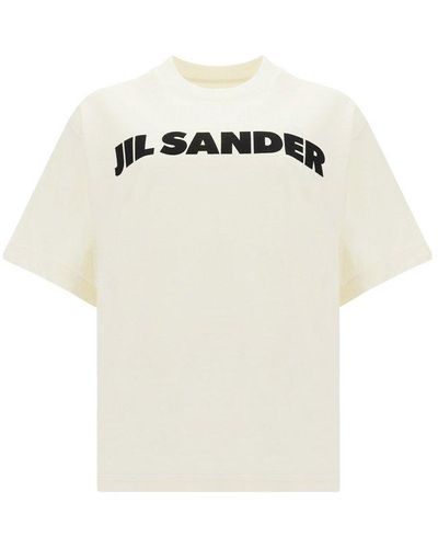 Jil Sander Logo Printed Crewneck T-shirt - White