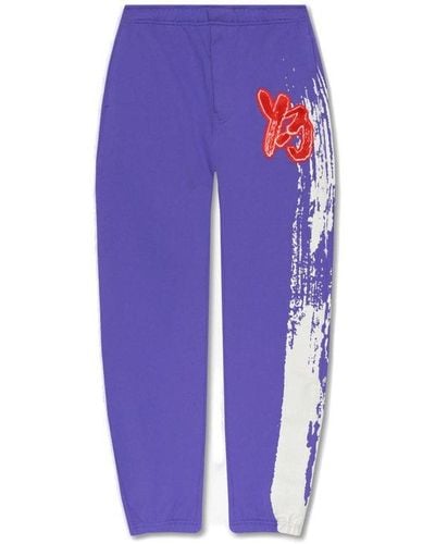 Y-3 Joggers With Logo - Blue