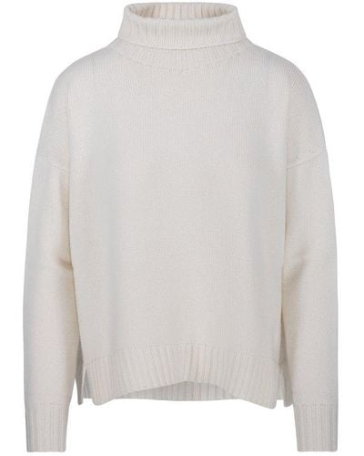 Max Mara Turtleneck Knitted Sweater - White
