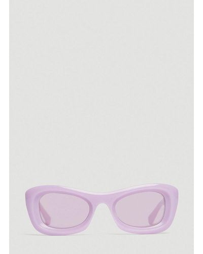 Bottega Veneta Rectangle-frame Tinted Sunglasses - Purple