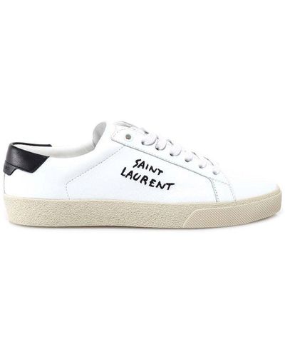 Saint Laurent Court Classic Sl/06 Embroidered Sneakers - White