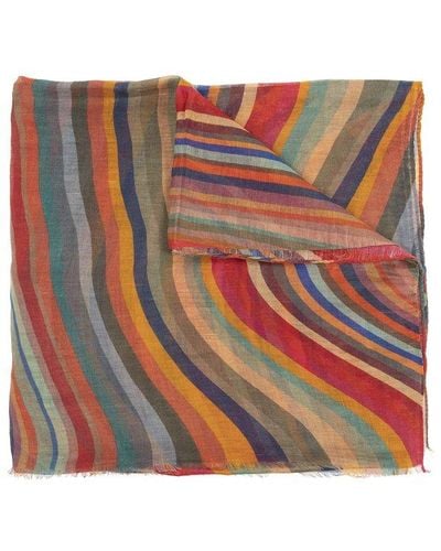Paul Smith Striped Scarf - Red