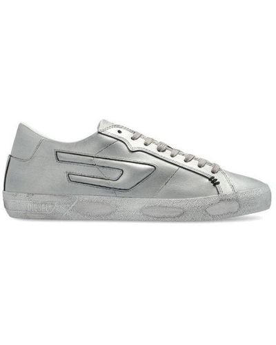 DIESEL S-leroji Low W Distressed-finish Sneakers - Grey