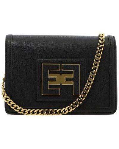 Elisabetta Franchi Logo Plaque Chain-link Wallet - Black
