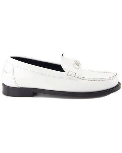 Versace Logo-plaque Slip-on Loafers - White