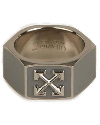 Off-White c/o Virgil Abloh Arrows Hexnut Logo Detailed Ring - Metallic