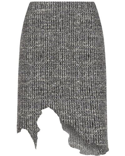 Coperni High-rise Uneven Hem Skirt - Grey