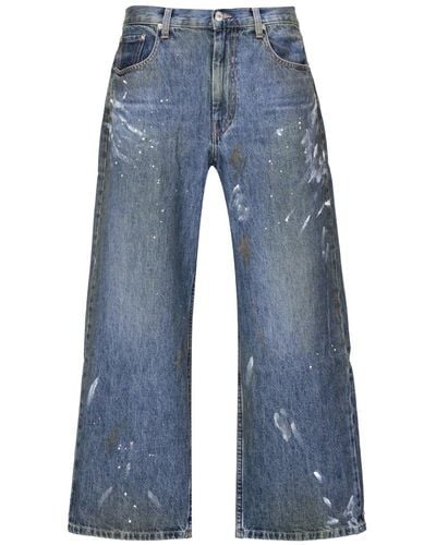 Helmut Lang Cropped Wide-leg Jeans - Blue