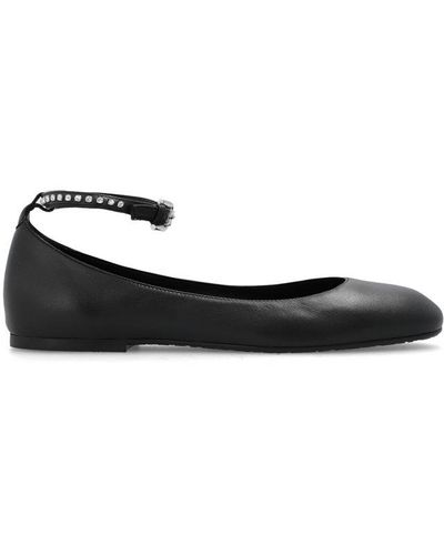 See By Chloé Strap-detailed Round-toe Ballet Flats - Black