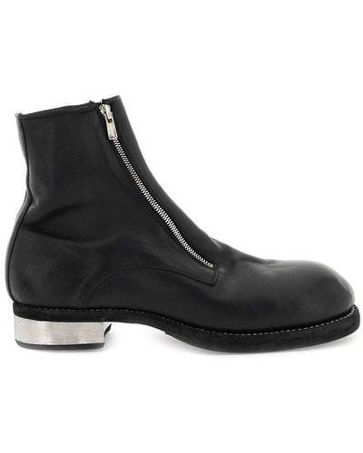 Guidi Double Zip Ankle Boots - Black