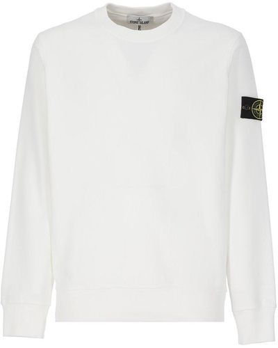 Stone Island Logo-patch Crewneck Sweatshirt - White