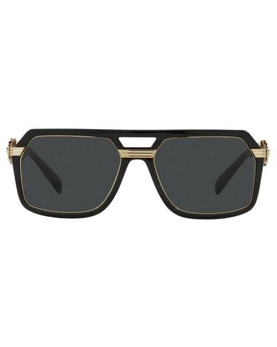 Versace Vintage Icon Pilot Square Frame Sunglasses - Black