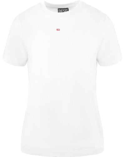DIESEL T-mokky Mock-neck T-shirt - White