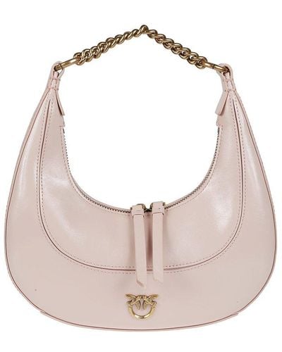 Pinko Chain-linked Zipped Hobo Bag - Pink