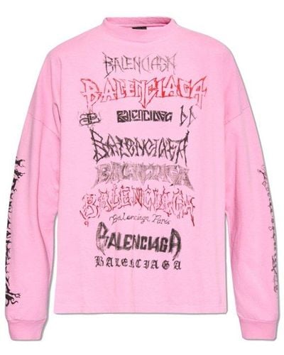 Balenciaga T-shirt With Logo, - Pink