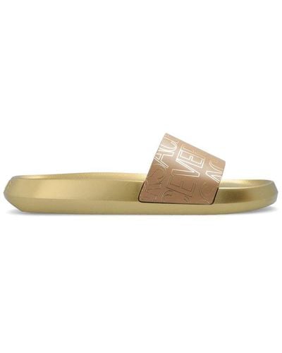 Versace Slides With ‘ Allover’ Pattern - Natural