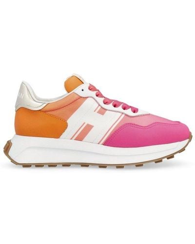 Hogan H641 Lace-up Trainers - Pink
