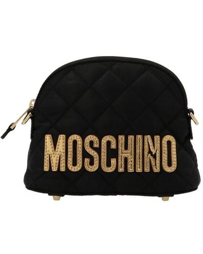 Moschino Matelassé Crossbody Bag - Black