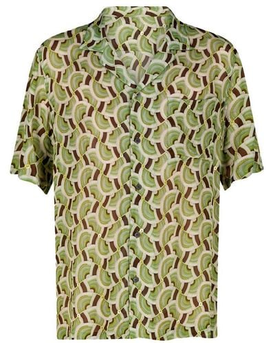 Dries Van Noten Sequin Embellished Short-sleeved Shirt - Green