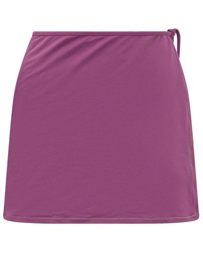 Reina Olga Tie-detailed Skirt - Purple