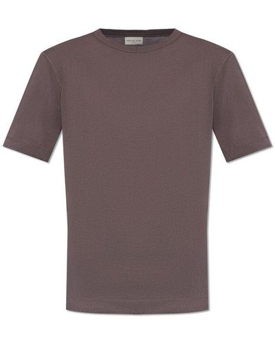 Dries Van Noten Short Sleeved Crewneck T-shirt - Brown