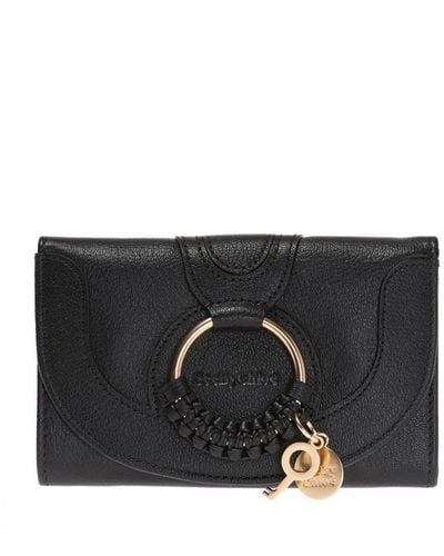 See By Chloé Logo-embossed Charm Detail Wallet - Black