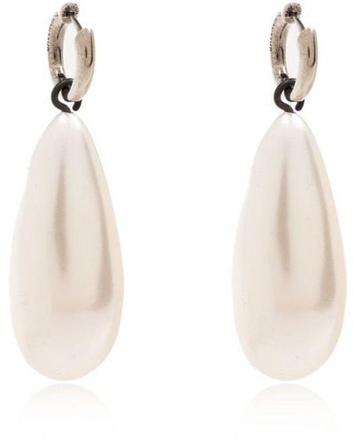 Balenciaga Palazzo Pearl Hoop Earrings - White