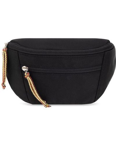 Lanvin Zigzag Embroidered Small Curb Belt Bag - Black