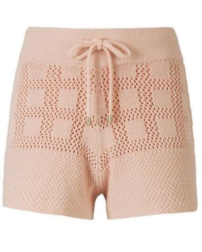 Zimmermann Waverly Crochet Shorts - Pink