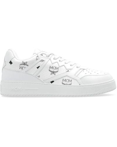 MCM Neo Derby Visetos Lace-up Sneakers - White