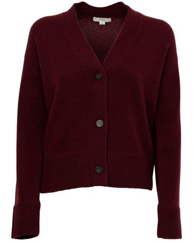 Vince Button-up Knitted Cardigan - Red
