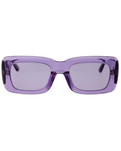 Linda Farrow X The Attico Rectangle Frame Sunglasses - Purple