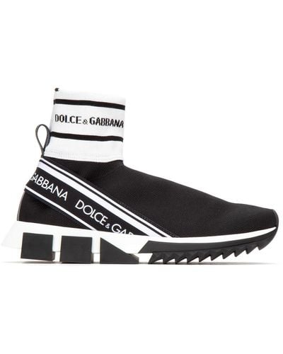 Dolce & Gabbana Sorrento High Top Stretch Mesh Sneakers - Black