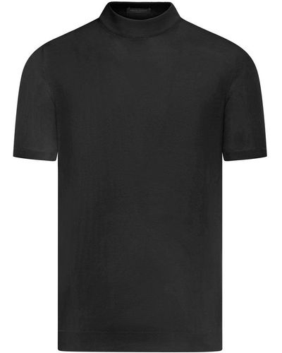 Roberto Collina Mock-neck Knit T-shirt - Black