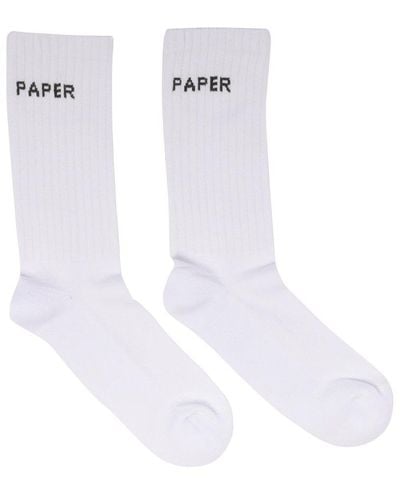 Daily Paper Logo Intarsia Knit Socks - White
