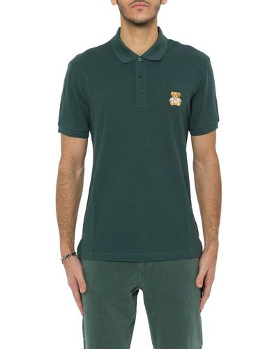 Moschino Bear Embroidered Polo Shirt - Green