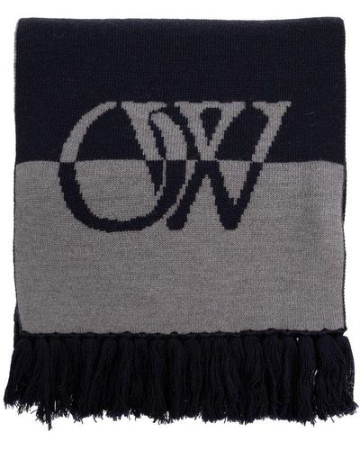 Off-White c/o Virgil Abloh Off- Wool Scarf - Gray