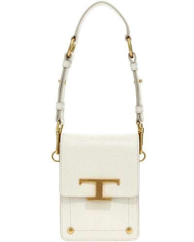 Tod's 'T Timeless' Smartphone Crossbody Bag - White