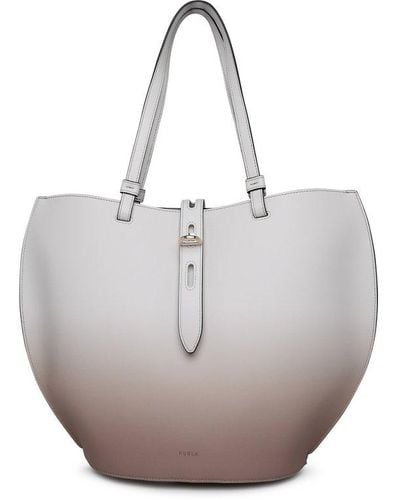 Furla Two-color Leather Bag - Grey