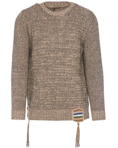 Nick Fouquet Fringe-detailed Knitted Sweater - Brown