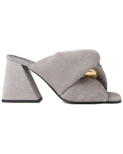 JW Anderson Chain Twist Detailed Mules - Grey