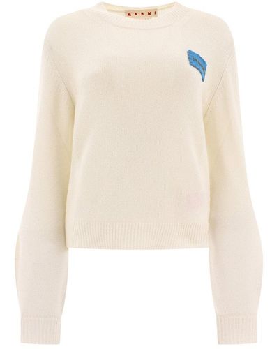 Marni Cashmere Jumper With Patch - Natural