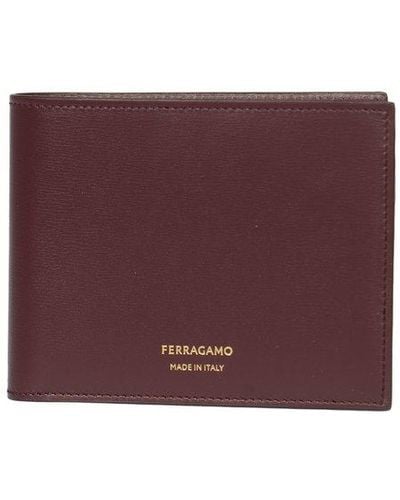 Ferragamo Logo Printed Bi-fold Wallet - Purple