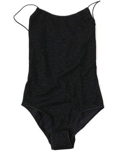 Oséree Maillot Lurex One-piece Swimsuit - Black