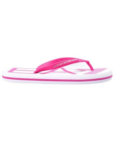 EA7 Logo-printed Slip-on Flip Flops - Pink